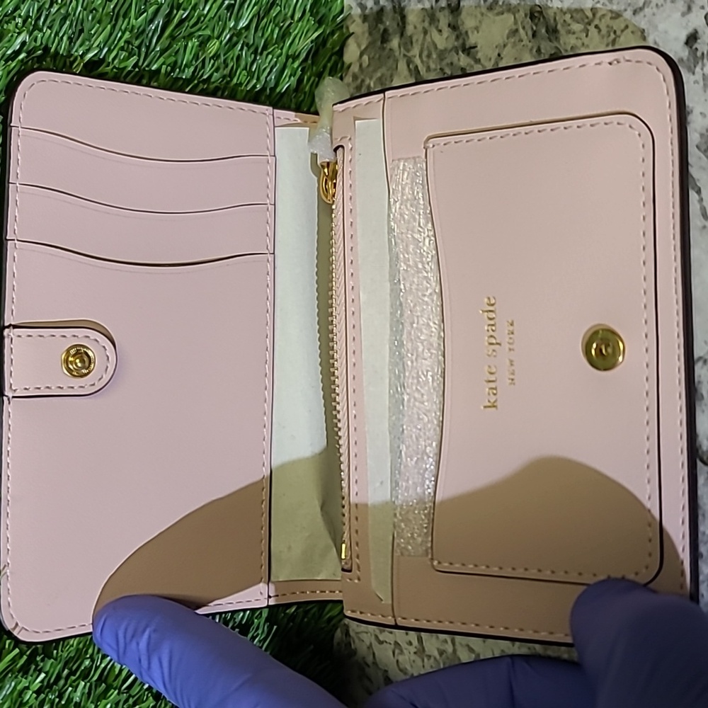 kate spade Ava Pebbled Leather Bifold Card Case Cordovan One Size NWT - Picture 5 of 8
